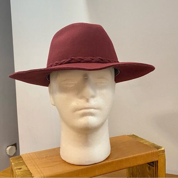Borsalino Vintage Woven Brushed Red Felt Hat Calidad Superior Fedora Mens Sz 56 - Picture 5 of 9